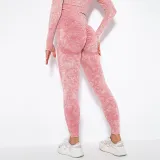 Women Cloud Printing Peach Lift Seamless Workout High Waisted Scrunch Butt Yoga Leggings