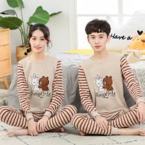 Kids Boy Prints Bear Rabbit Pajamas Sleepwear Set Long-sleeve Cotton Pjs
