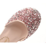 Kid Girls Sequins Glitter Crystal Diamond Tassels Flat Dress Shoes