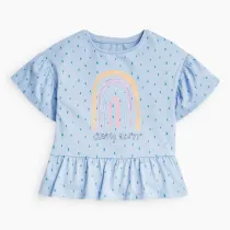 Girls Cute Rainbow Dots Shirts Cartoon Tops