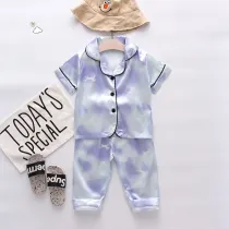 Toddler Kids Girl Prints Horse Short Pajamas Rayon Silk Sleepwear Sets