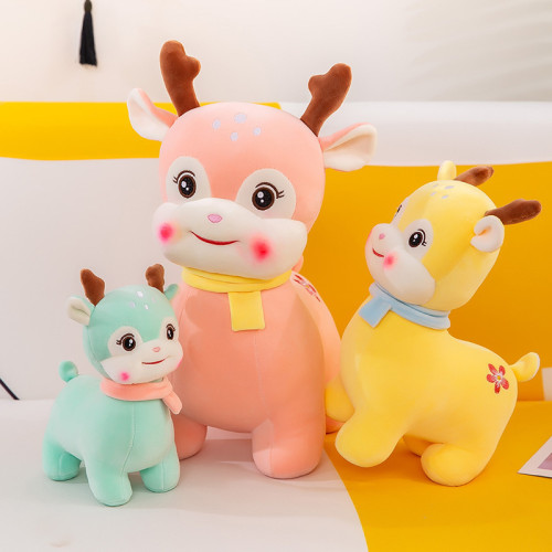 Scarf Deer Soft Stuffed Plush Animal Doll For Kids Gift