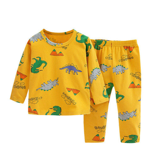 Kids Print Dinosaur Family Pajamas Sleepwear Set Long-sleeve Cotton Pjs