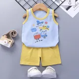 Toddler Kids Boy Cars Summer Vest Tops and Short Pant Sleepwear Set Cotton Pjs