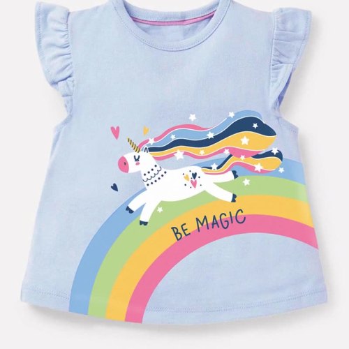 Girls Rainbow Unicorn Sleeveleess Shirts Cartoon Tops