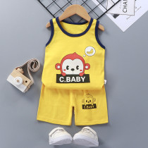 Toddler Kids Boy Monkey Banana Summer Vest Tops and Short Pant Sleepwear Set Cotton Pjs