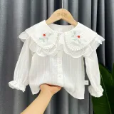 Girls Cute Lace Collar Pattern Blouse Cartoon T-shirt Tops