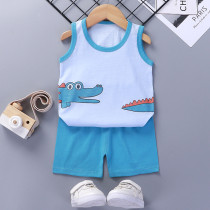 Toddler Kids Boy Crocodile Summer Vest Tops and Short Pant Sleepwear Set Cotton Pjs