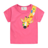 Girls Cotton Shirts Colorful Giraffe CartoonTops