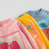 Girls Cute Fruit Pattern Blouse Cartoon Sweatshirts Tops