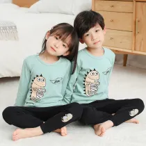 Kids Boy Print Dinosaur Pajamas Sleepwear Set Long-sleeve Cotton Pjs