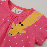 Toddler Girls Giraffe Pattern A-line T-shirt Casual Dress