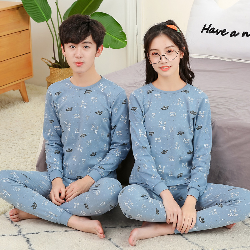 Kids Boy Prints Bear Deer Pajamas Sleepwear Set Long-sleeve Cotton Pjs