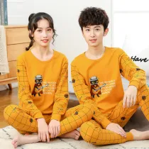 Kids Boy Prints Guitar Cat Pajamas Sleepwear Set Long-sleeve Cotton Pjs