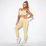 Women 2 Piece Seamless Sport Bra High Waist Yoga Leggings Sets