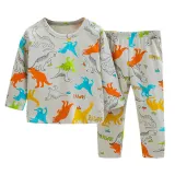 Kids Print Dinosaurs Pajamas Sleepwear Set Long-sleeve Cotton Pjs