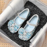 Kid Girls Sequins Crystal Diamond Bowknot Flat Dress Shoes