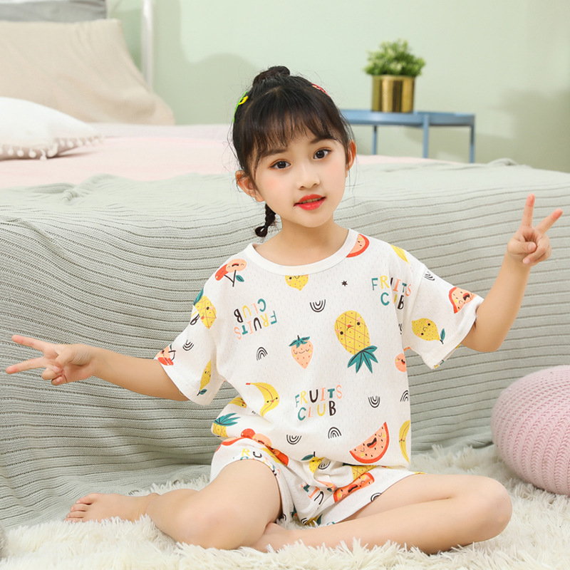 Toddler Kids Girl Fruits Club Summer Short Pajamas Sleepwear Set Cotton Pjs