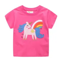 Girls Cotton Shirts Colorful Unicorn CartoonTops