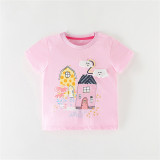 Girls Rabbit & Rainbow Pattern Shirts Cartoon Tops