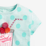 Girls Cute Soda Pattern Shirts Cartoon Tops