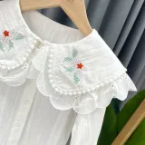 Girls Cute Lace Collar Pattern Blouse Cartoon T-shirt Tops