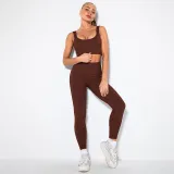 Women 2 Piece Seamless Sport Bra High Waist Yoga Leggings Sets