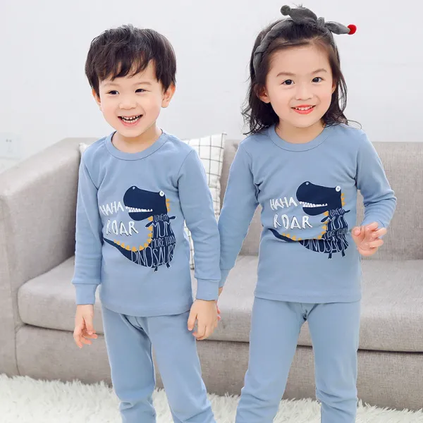 Kids Boy Print Dinosaur Pajamas Sleepwear Set Long-sleeve Cotton Pjs