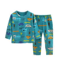 Kids Print Cars Pajamas Sleepwear Set Long-sleeve Cotton Pjs
