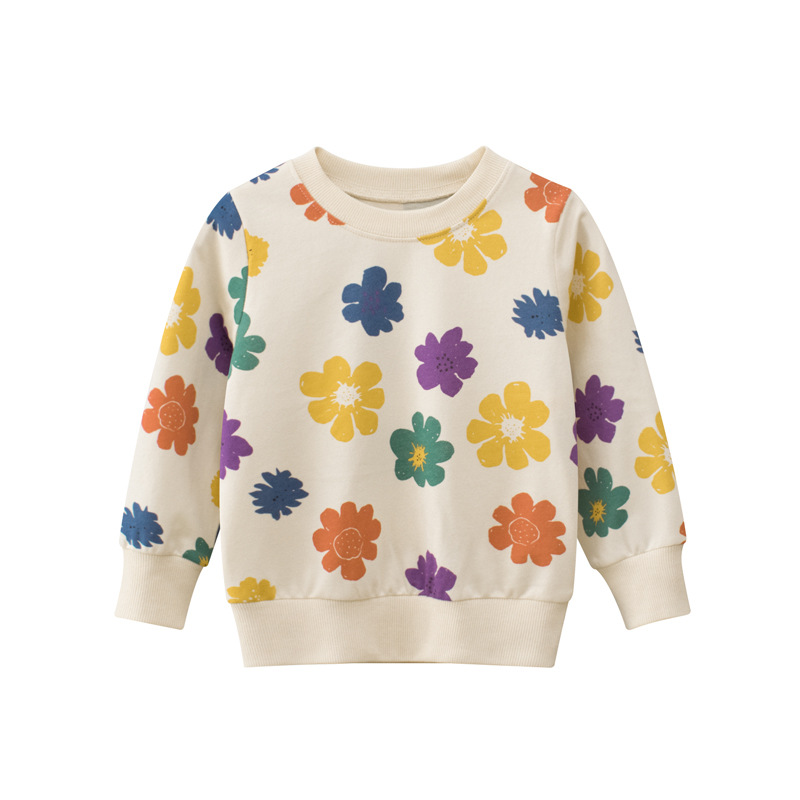 Girls Cute Sun Flower Pattern Blouse Cartoon Sweatshirts Tops