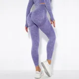 Women Cloud Printing Peach Lift Seamless Workout High Waisted Scrunch Butt Yoga Leggings