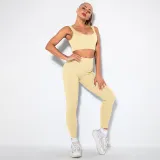 Women 2 Piece Seamless Sport Bra High Waist Yoga Leggings Sets