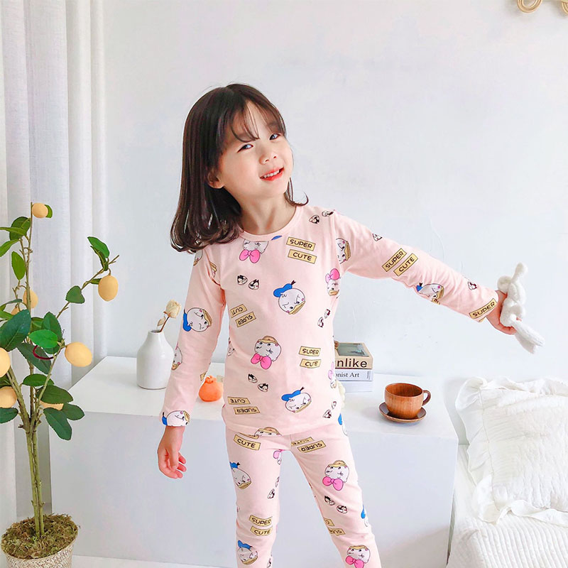 Toddler Kids Girl Donald Duck Pajamas Sleepwear Set Longsleeve Cotton Pjs