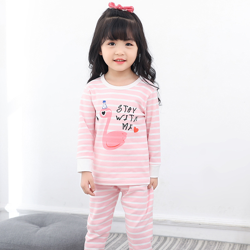 Toddler Kids Girl Flamingo Pajamas Sleepwear Set Long-sleeve Cotton Pjs