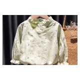 Girls Cute Dandelion Pattern Lace Collar Blouse Cartoon T-shirt Tops