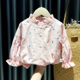 Girls Cute Dandelion Pattern Lace Collar Blouse Cartoon T-shirt Tops