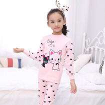 Toddler Kids Girl Love Cat Pajamas Sleepwear Set Long-sleeve Cotton Pjs
