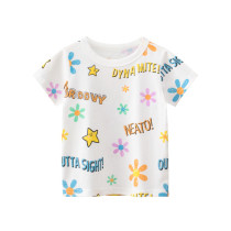 Girls Cute Sun Flower Pattern T-shirts Slogan Cartoon T-shirt Tops