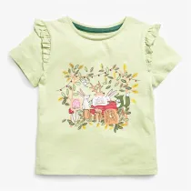 Girls Cute Leaves Pattern Shirts Cartoon Tops