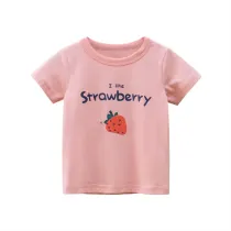 Girls Apple Fruit Pattern Shirts Cartoon Tops