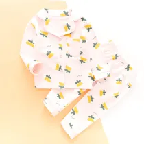 Toddler Kids Girl Prints Sunflowers Long Sleeves Pajamas Cotton Sleepwear Set