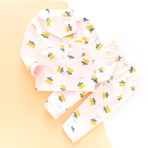 Toddler Kids Girl Prints Sunflowers Long Sleeves Pajamas Cotton Sleepwear Set