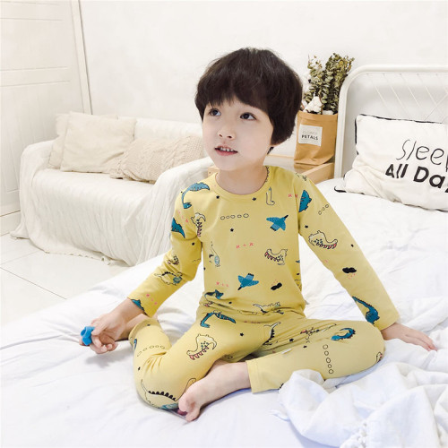 Kids Boy Print Dinosaurs Pajamas Sleepwear Set Long-sleeve Cotton Pjs