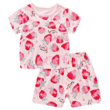 Toddler Kids Girl Strawberry Summer Short Pajamas Sleepwear Set Cotton Pjs
