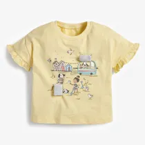 Toddler Girls Cute Beach Pattern Shirts Cartoon Tops