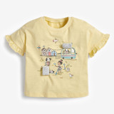 Toddler Girls Cute Beach Pattern Shirts Cartoon Tops