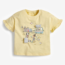 Toddler Girls Cute Beach Pattern Shirts Cartoon Tops