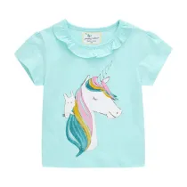 Girls Unicorn Pattern Shirts CartoonTops