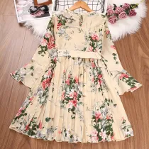 Toddler Girls Long Sleeve Floral Dress
