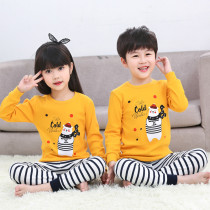 Kids Boy Stripe Scarf Bear Pajamas Sleepwear Set Long-sleeve Cotton Pjs